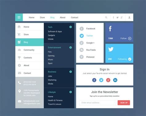 80 Free Flat Ui Kits Psd For Mobile Apps Websites