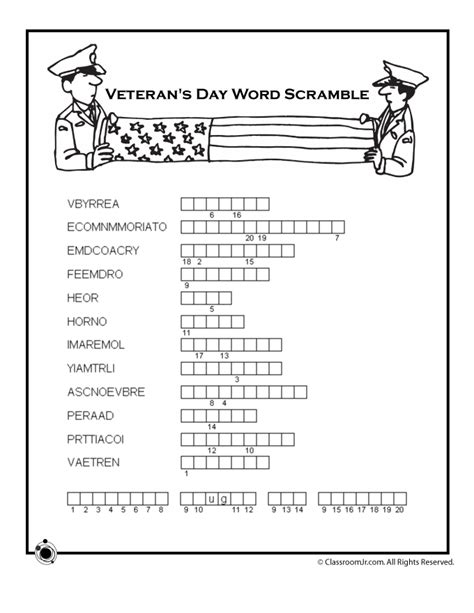 veterans day printable activities