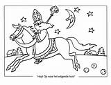 Sinterklaas Kleurplaten Overig Paard Sint Animaatjes Zwaait Haalt Jongen sketch template