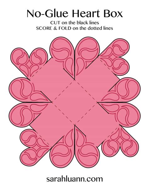 printable template  video instructions  assembling  valentines
