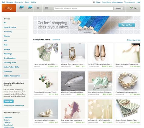 product   front page  etsy