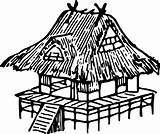 Hut Drawing Clipart House Nipa Japanese Clip Tiki Line Sketch Japan Transparent Background Bath Tree Small Architecture Little Svg Cliparts sketch template