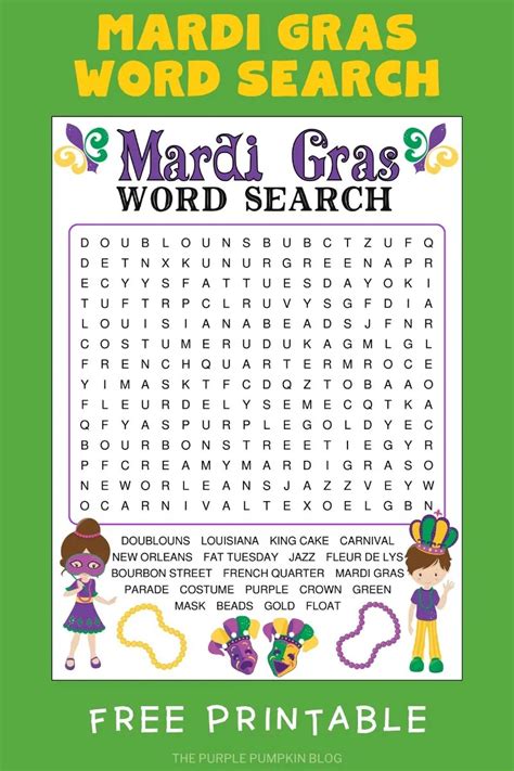 mardi gras word search  printable activity  mardi gras