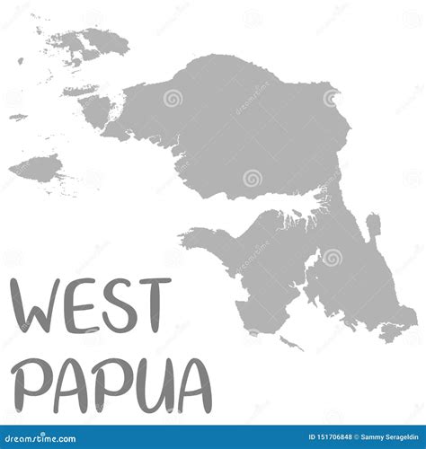 high quality map  west papua   province  indonesia stock
