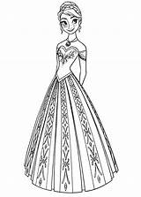 Coloring Anna Elsa Pages Princess Queen Dress Sister Printable Beautiful Color Sheet Print Getcolorings People sketch template