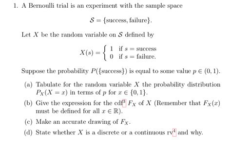 solved   bernoulli trial   experiment   sample cheggcom