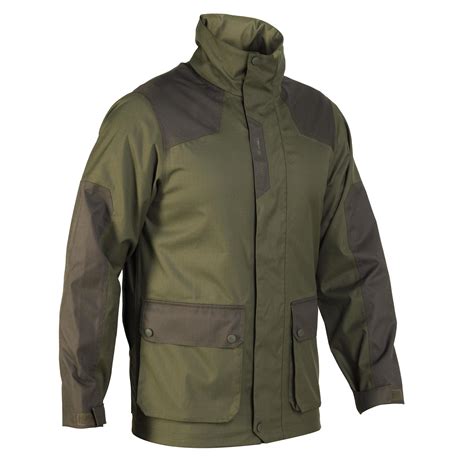waterproof hunting jacket  green solognac decathlon