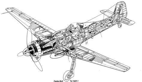 Focke Wulf Ii Gm Ww2 Aircraft Luftwaffe Cutaway Wwii Airplane