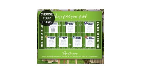 Football Themed Wedding Seating Chart Unconventional Seating Charts