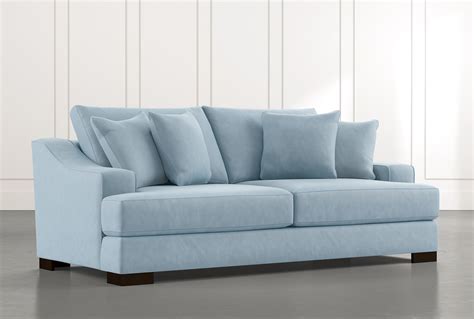 lodge  light blue sofa living spaces