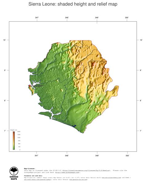 map sierra leone ginkgomaps continent africa region