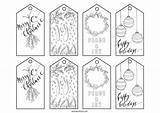 Gift Printable Colouring Tags Christmas Coloring sketch template