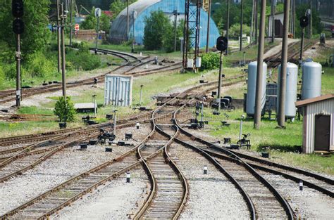 railroad junction stock image image  track train