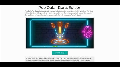 pub quiz darts edition quiz  answers  youtube