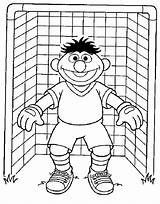 Ernie Sesame Bert Goalkeeper Sheets Portero Coloringpagesfun Coloringhome sketch template