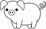 Pig Coloring Cartoon Animal Pages Cute Drawing Clip Printable Simple Pigs Baby Animals Templates Line Choose Board sketch template
