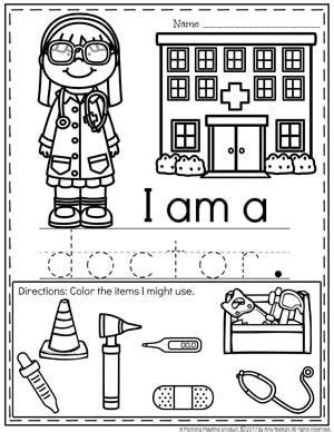 community helpers worksheets doctor communitymanagerenglis