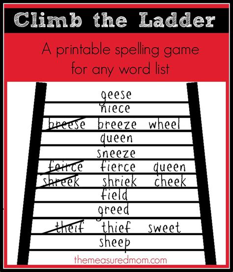 climb  ladder spelling game  measured mom