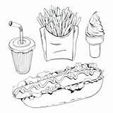 Food Fast Clipart Junk Coloring Pages Drawing Clip Getcolorings Clipground Isolated Royalty Set Color Vector Getdrawings sketch template