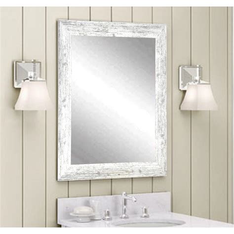 brandtworks distressed        framed rectangular bathroom vanity mirror