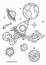 Astronaut Spaceship sketch template
