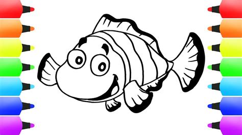 draw clownfish coloring pages clown fish drawing