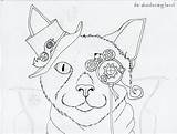 Steampunk Cat Magician Copics Drawing Coloring Getdrawings Ink Bias Question sketch template