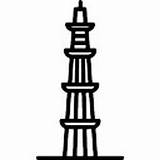 Minar Qutub Pakistan Monuments Architectonic Islamic Pluspng sketch template