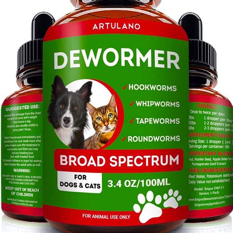 dewormer  cats dogs kills prevent tapeworms roundworms hookworms whipworms