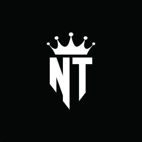 nt logo monogram emblem style  crown shape design template