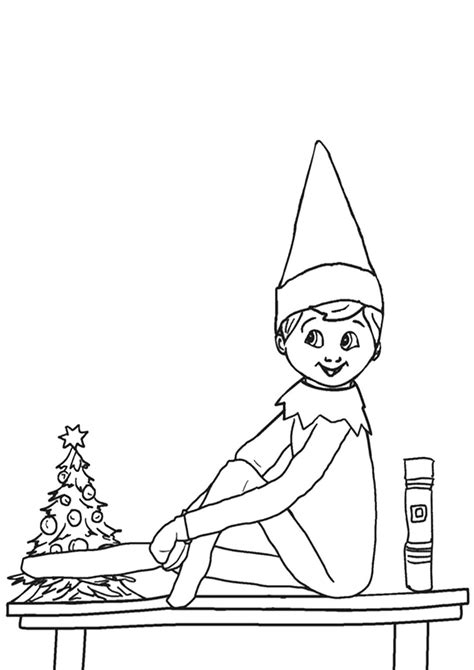 elf printable coloring pages