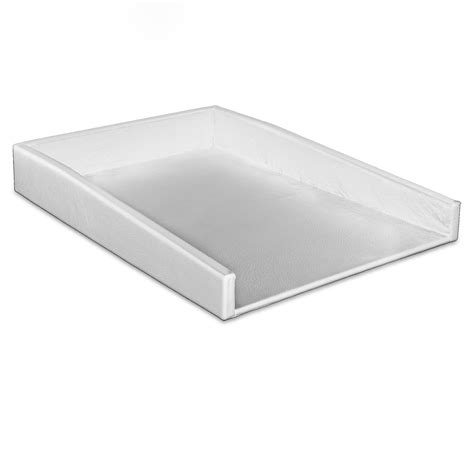 white leather letter tray legal sized  paper document filing