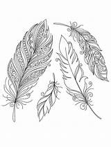 Feather Coloring Pages Indian Printable Feathers Drawing Print Gaddynippercrayons sketch template