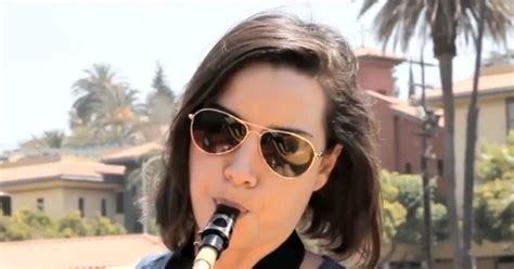 see aubrey plaza play the sax in a music video