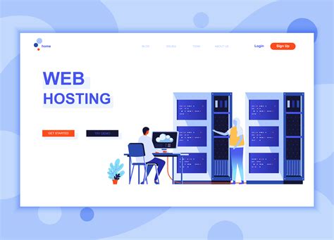 modern flat web page design template concept  web hosting decorated