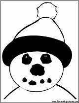 Snowman Coloring Face Pages Fun sketch template