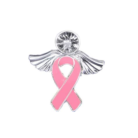 enamel angel pink ribbon brooch lapel pins in brooches from jewelry