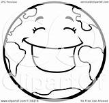 Earth Smiling Cartoon Clipart Happy Coloring Vector Outlined Thoman Cory Clip Do Illustration Royalty Clipartof sketch template