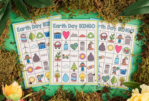 earth day bingo  printable   ideas  kids