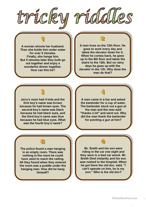 Free Printable Printable Riddles For Adults Riddle S Time