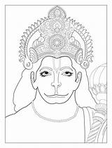 Coloring Hanuman Pages Hindu India Bollywood Shiva Inca Gods Adults Indian God Drawing Print Chest Monkey Elephant Divine Printable Adult sketch template