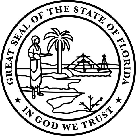 great seal   state  florida black white vector ou inspire