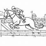 Cheval Saute Coloriage Obstacle sketch template