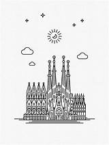 Sagrada Familia Ilustracion Gaudí Antoni sketch template