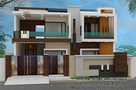 pin  dream home architect bathinda  dabwali front  exterior wall design small house