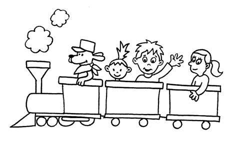 railway colouring pages