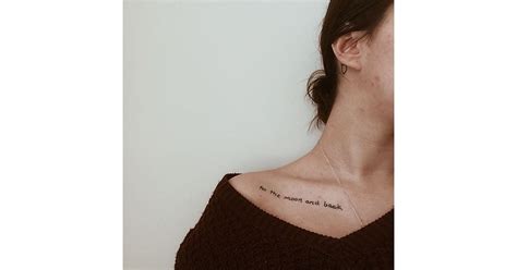 To The Moon And Back Collarbone Quote Tattoos Popsugar Love