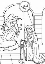 Coloring Mary Virgin Angel Pages Annunciation Kids Maria Adult Mother Gabriel Catholic Printable Nativity Color Colouring Choose Board Children Getcolorings sketch template