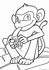 Affe Banane Isst Affen Ausmalbild Ausdrucken Scimmie Apinat Kostenlosen Varityskuvia Lieblingsfarbe Malvorlagen Tulosta Vorschule Schlümpfe sketch template