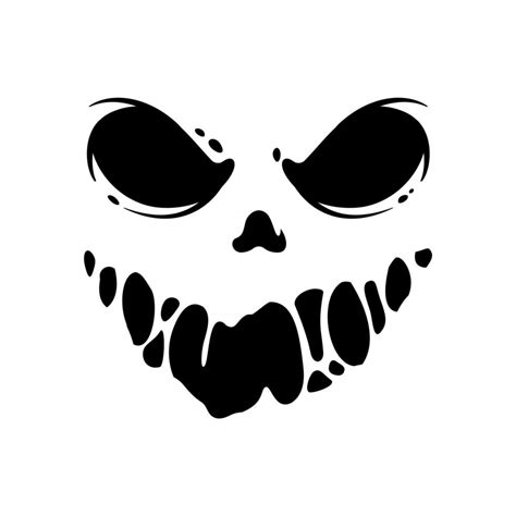 scary ghost horror face silhouette vector  carving  halloween